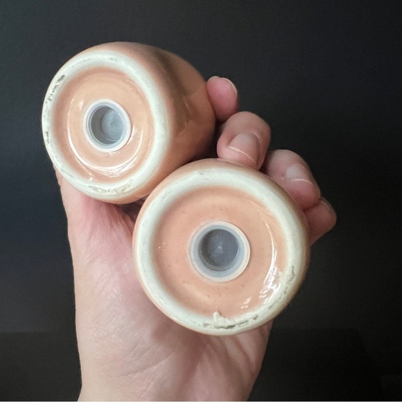 Russell Wright Steubenville Salt and Pepper Shakers Coral Pink Russel Wright - Picture 2 of 5